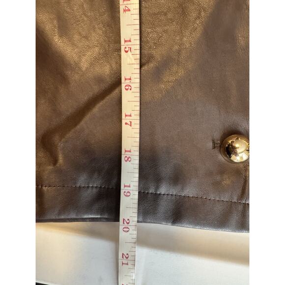 Kendall Kylie Plus Size Faux Leather Button Skirt Brown Size 3X New With Tags - Picture 11 of 12
